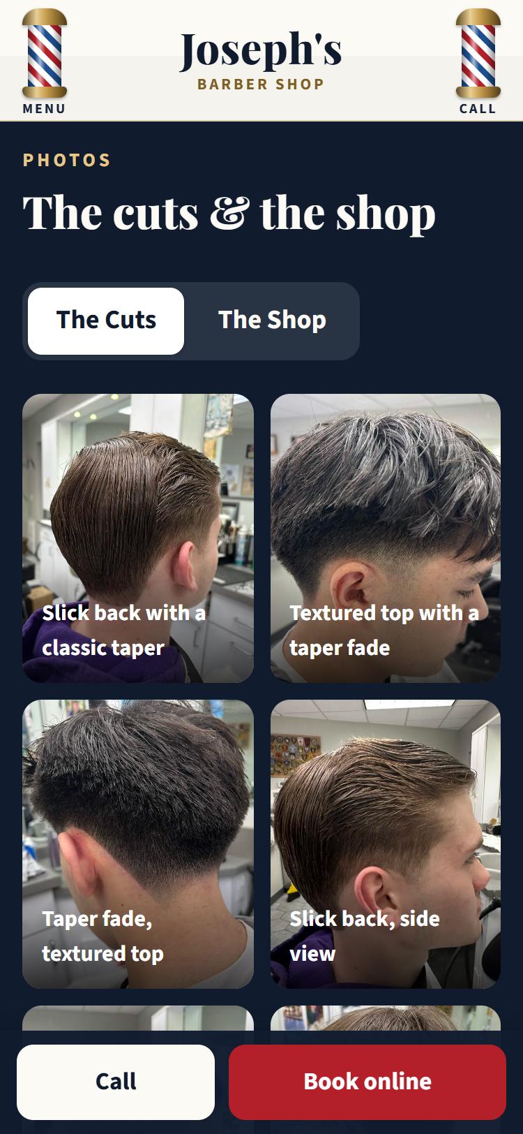 Gallery of Joe's haircuts on a phone